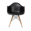 Eames DAW Chair zwart metaal frame met houtprint (set van 4)