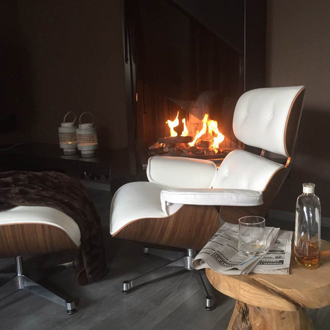 Eames Lounge Chair met ottoman wit walnut - Charles & Ray Eames