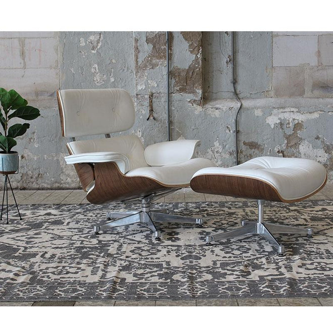 Eames Lounge Chair met ottoman wit walnut - Charles & Ray Eames