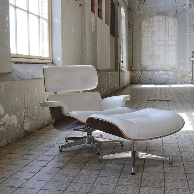 Eames Lounge Chair met ottoman wit walnut - Charles & Ray Eames