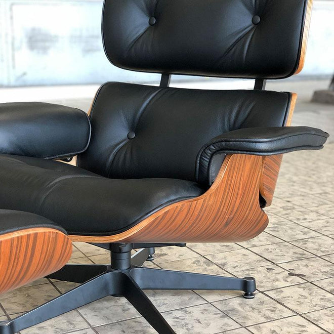 Eames Lounge chair set met ottoman rosewood zwart - Charles & Ray Eames