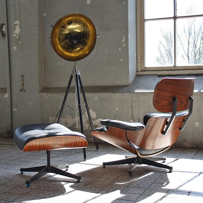 Eames Lounge chair set met ottoman rosewood zwart - Charles & Ray Eames