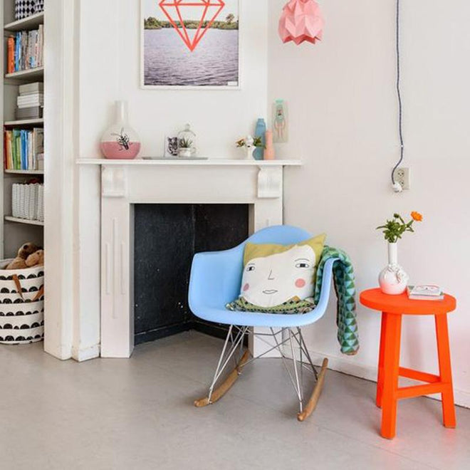 Eames RAR schommelstoel blauw - Charles & Ray Eames