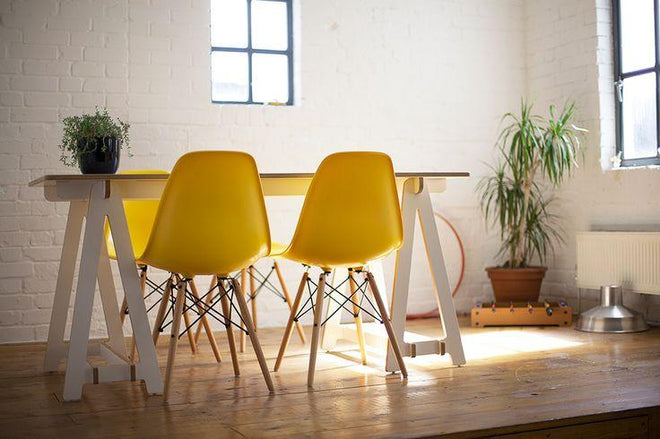 Eames DSW chair lime geel 