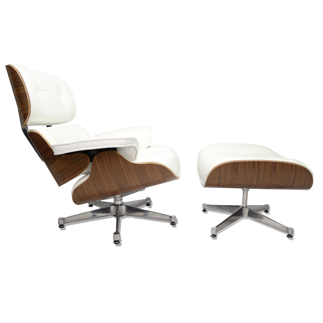 Eames Lounge Chair met ottoman wit walnut - Charles & Ray Eames