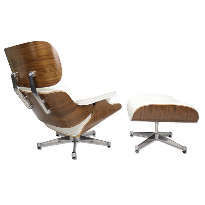 Eames Lounge Chair met ottoman wit walnut - Charles & Ray Eames