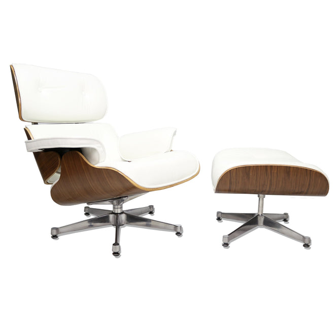 Eames Lounge Chair met ottoman wit walnut - Charles & Ray Eames