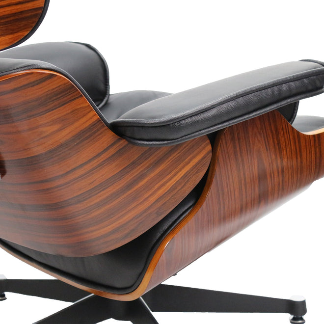 Eames Lounge chair set met ottoman rosewood zwart - Charles & Ray Eames