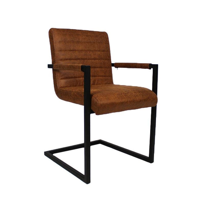 Eetkamerstoel Ronald leer cognac