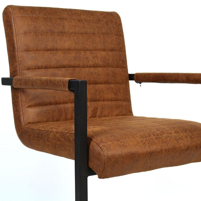 Eetkamerstoel Ronald leer cognac