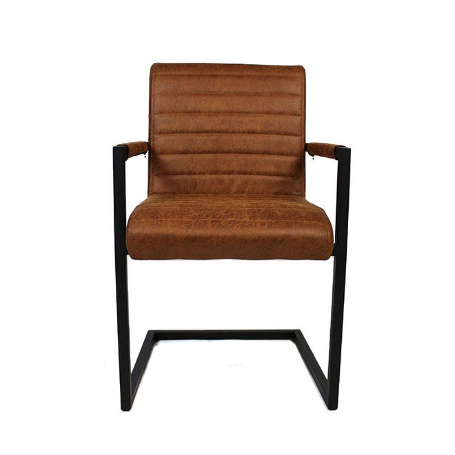 Eetkamerstoel Ronald leer cognac