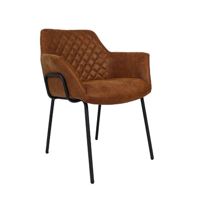 Eetkamerstoel Marcel cognac leer