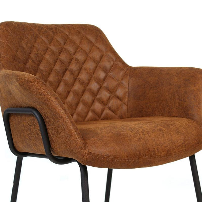 Eetkamerstoel Marcel cognac leer