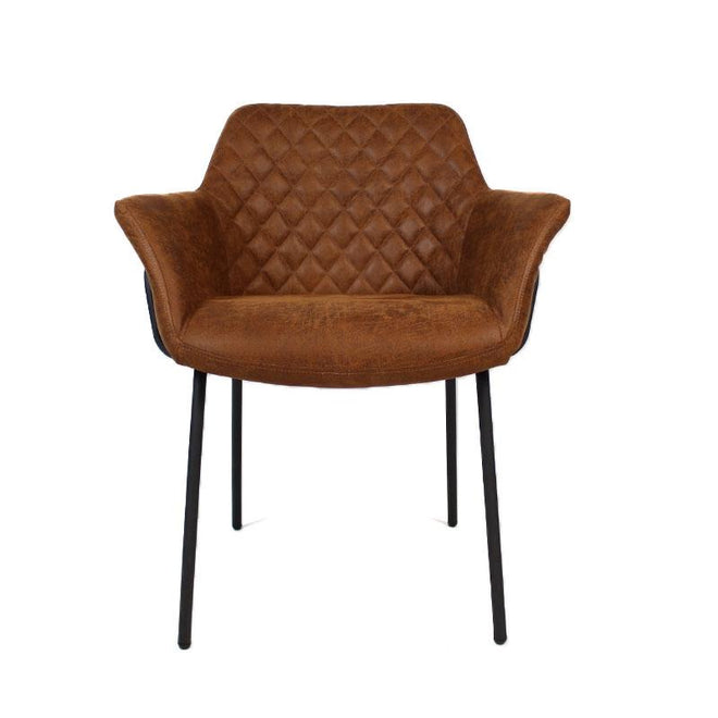 Eetkamerstoel Marcel cognac leer