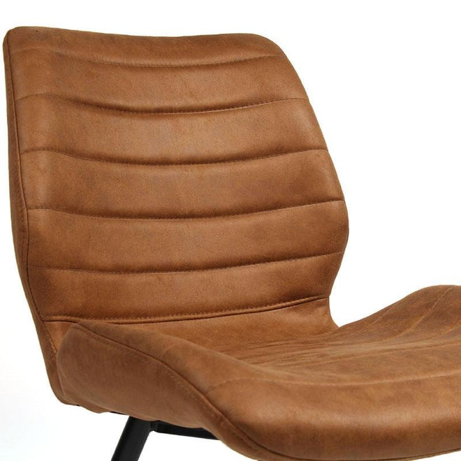 Industriële eetkamerstoel Morris cognac