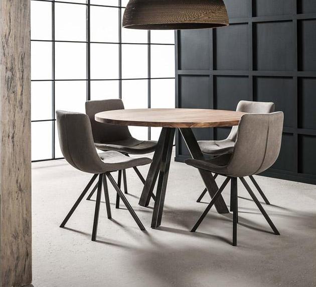 Eetkamertafel Flow rond hout Ø120 cm