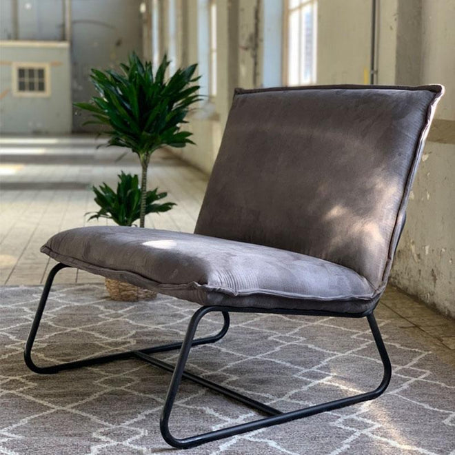 De industriële fauteuil Dante grijs