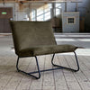 Industriële fauteuil Dante olijf groen