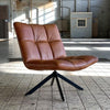 Industriële fauteuil Jovi cognac leer