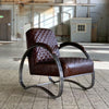 Industriële fauteuil Rover bruin leer