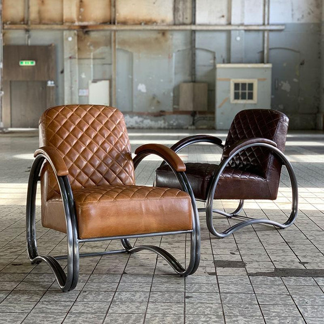 Industriële fauteuil Rover cognac - Bronx71