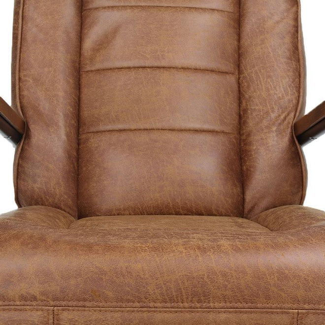 Industriële fauteuil Jarren cognac leer