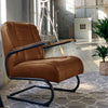 Industriële fauteuil Jarren cognac leer