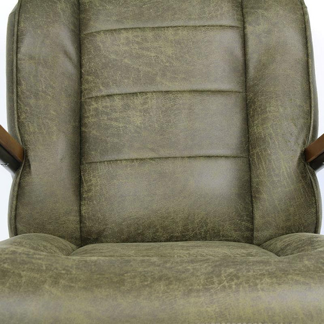 Industriële fauteuil Jarren groen leer