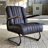 Industriële fauteuil Luca antraciet leer