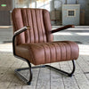 Industriële fauteuil Luca cognac leer