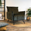 Moderne fauteuil Mexx luxury groen velvet