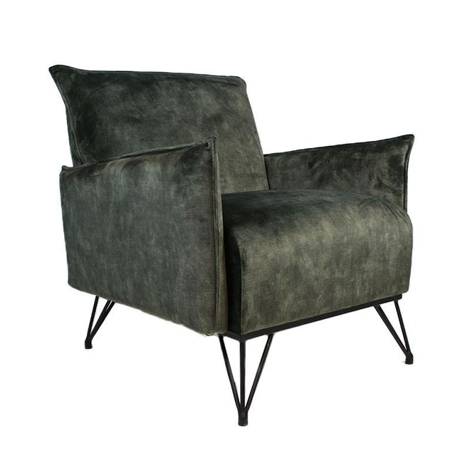 Moderne fauteuil Mexx luxury groen velvet