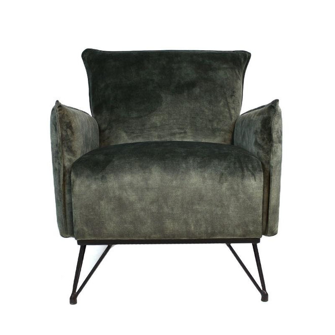 Moderne fauteuil Mexx luxury groen velvet
