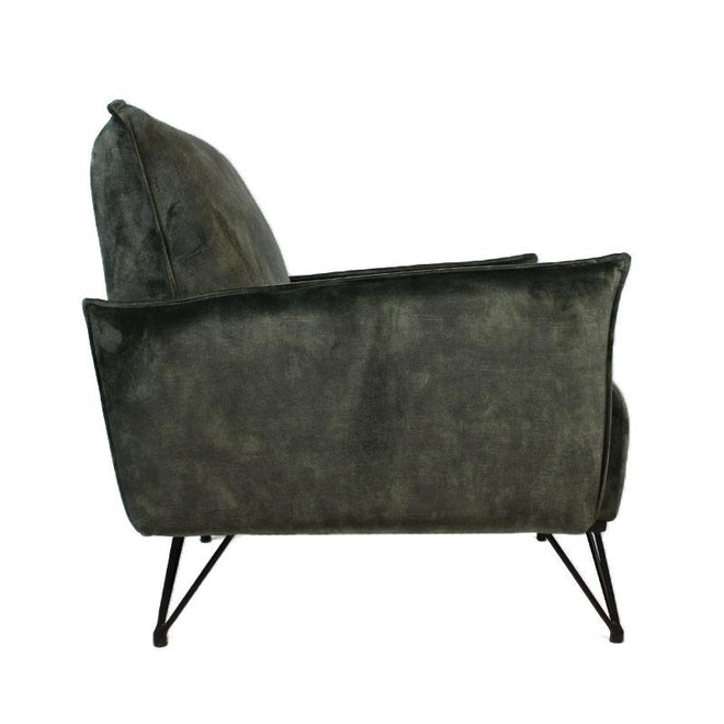Moderne fauteuil Mexx luxury groen velvet
