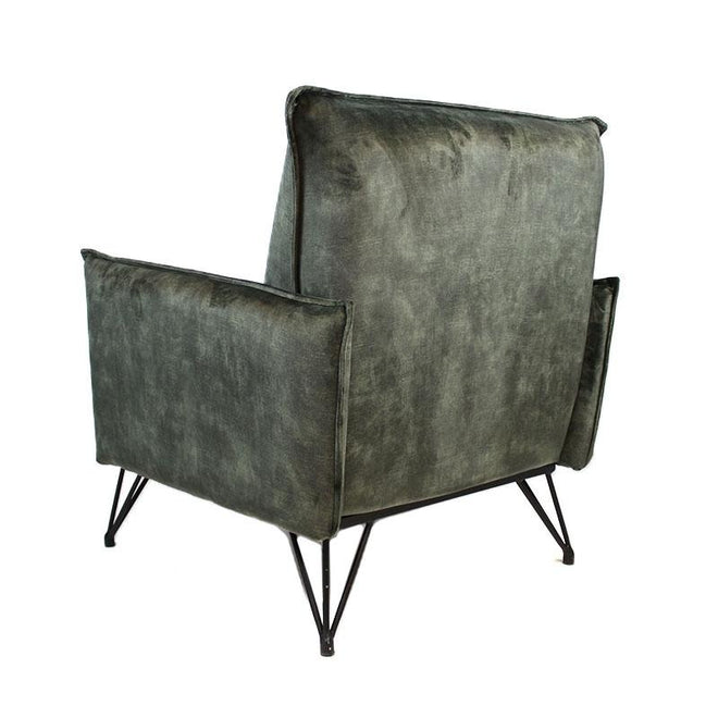Moderne fauteuil Mexx luxury groen velvet