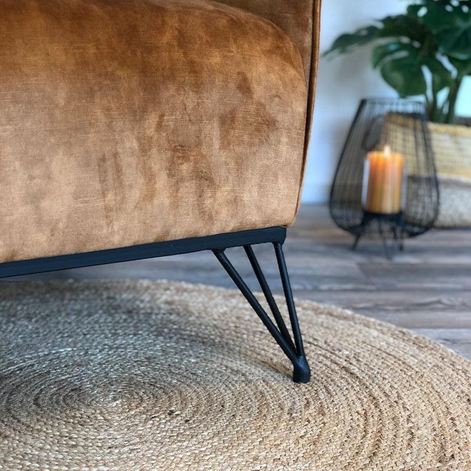 Moderne fauteuil Mexx luxury cognac/bruin velvet