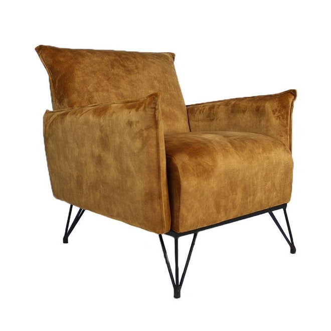 Moderne fauteuil Mexx luxury cognac/bruin velvet