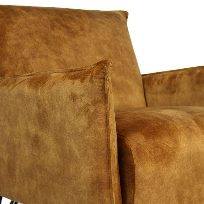 Moderne fauteuil Mexx luxury cognac/bruin velvet