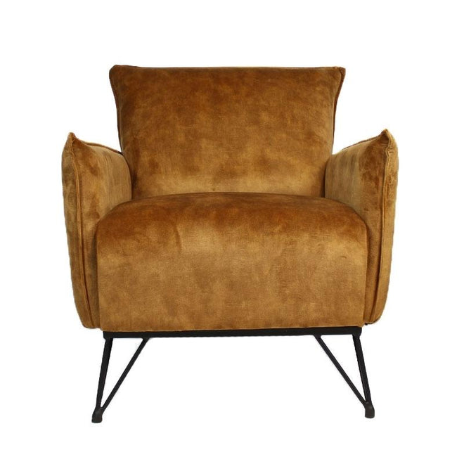 Moderne fauteuil Mexx luxury cognac/bruin velvet