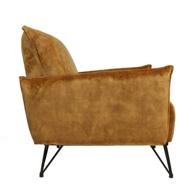 Moderne fauteuil Mexx luxury cognac/bruin velvet