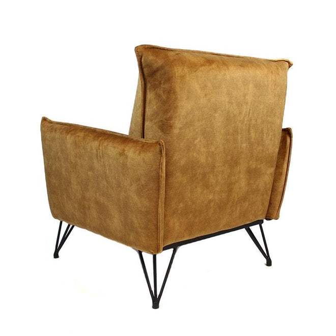 Moderne fauteuil Mexx luxury cognac/bruin velvet