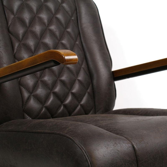 Industriële fauteuil Milan antraciet leer