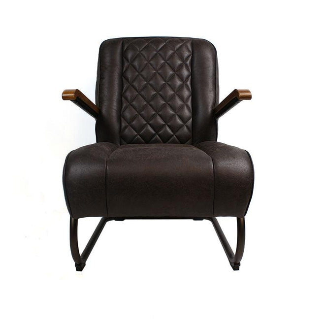 Industriële fauteuil Milan antraciet leer