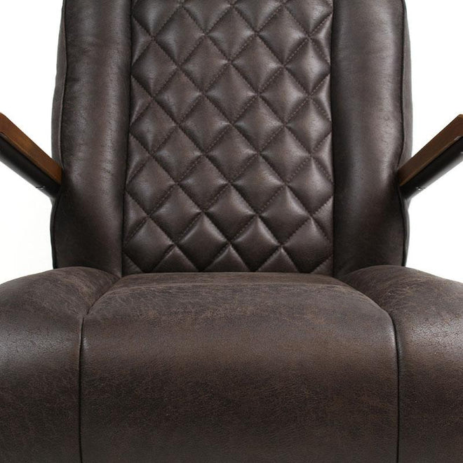 Industriële fauteuil Milan antraciet leer