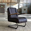 Industriële fauteuil Milan antraciet leer