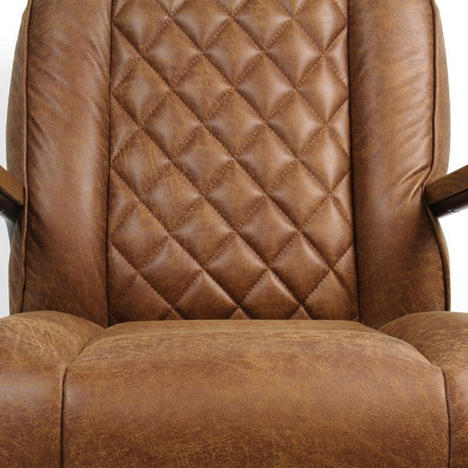 Industriële fauteuil Milan cognac leer