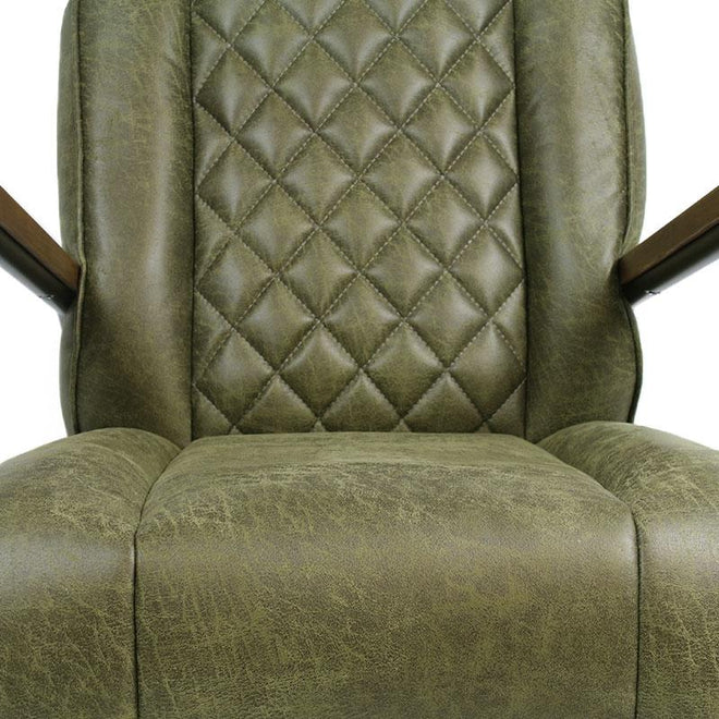 Industriële fauteuil Milan groen leer