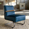 Industriële fauteuil Lewis vintage blauw leer