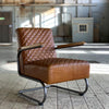 Industriële fauteuil Lewis cognac leer