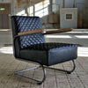 Industriële fauteuil Lewis zwart leer
